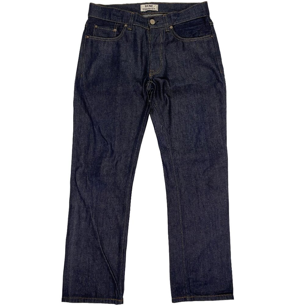 Acne Studios Roc Raw 100% Cotton Slim Straight Selvedge Denim Jeans 32x28